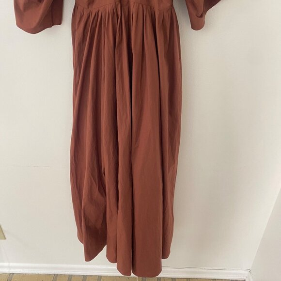 NWT Joslin {size XXS} Sakura Cotton Button Midi Dress Earth - Picture 11 of 11